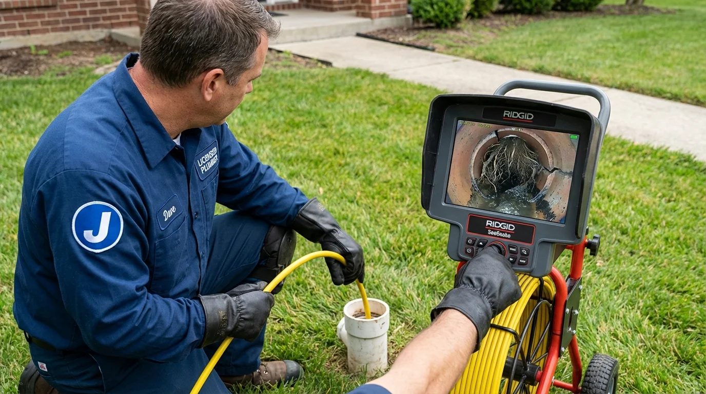 Sewer camera inspection being performed by Johns Plumbing LLC in Porterville